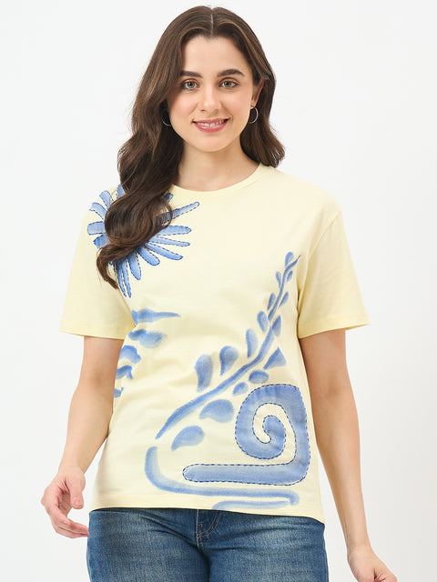 Madame Lemon Cotton Half-Sleeve Top