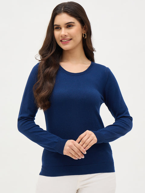Madame Navy Basic Pullover Sweater