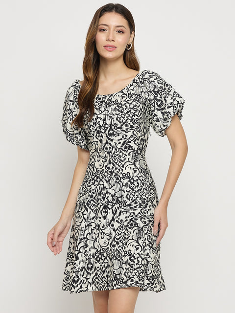 Madame Black Rayon Blend Dress
