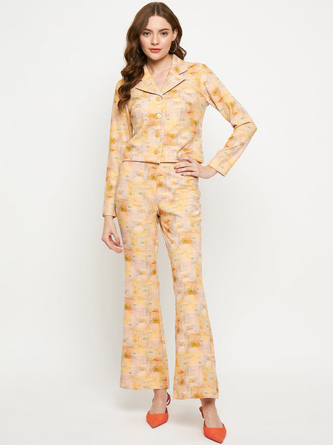 Madame Peach Abstract Print Co-Ord Set