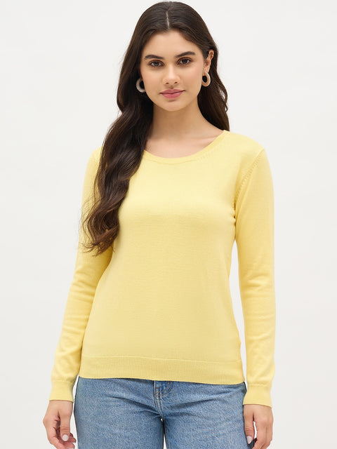 Madame Yellow Basic Pullover Sweater