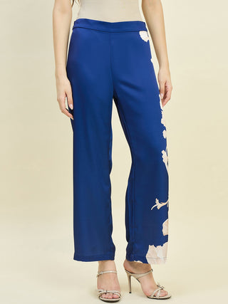 Madame Blue Printed Trousers