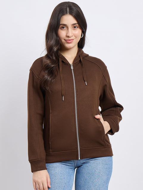 Madame Solid Brown Sweatshirt