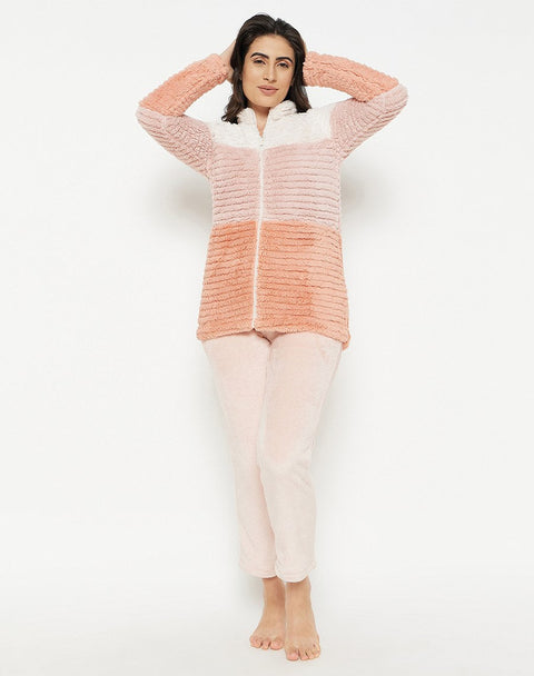 mSECRET Peach Color Velour Nightsuit