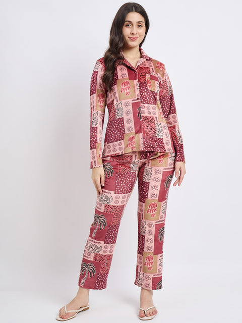 mSECRET Blush Printed Nightsuit