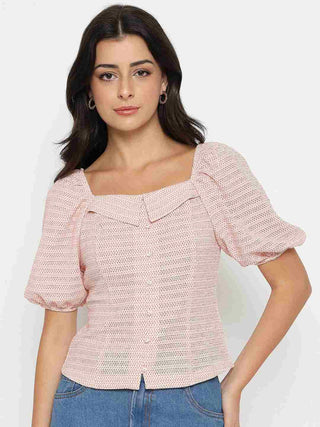 Madame Tie Detail Off Shoulder Hot Pink Top