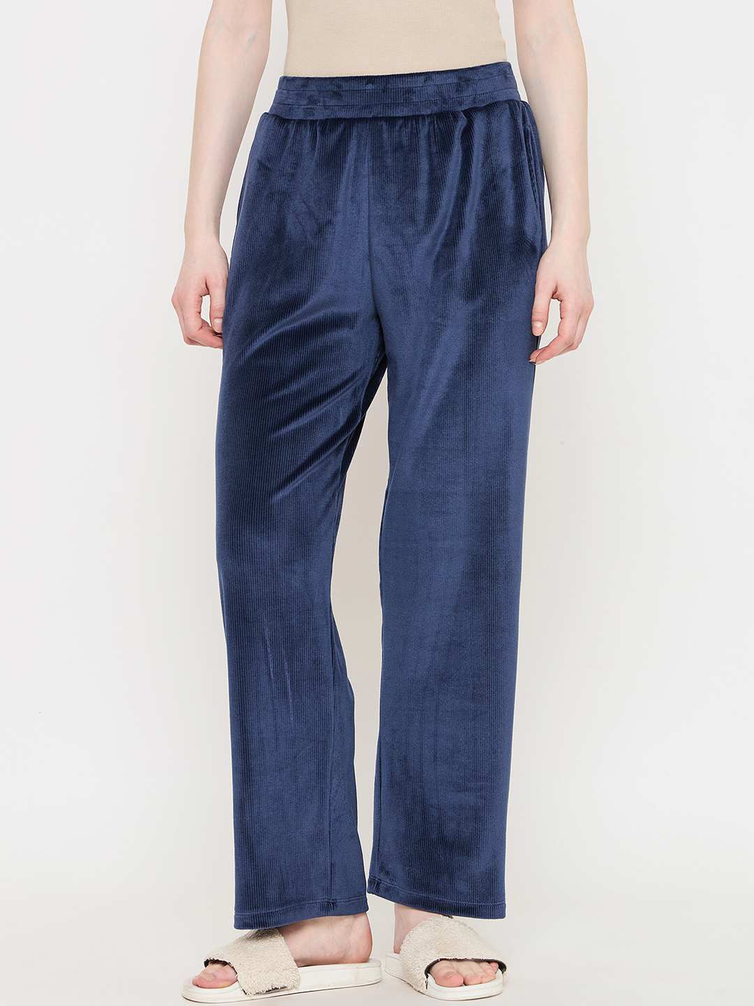 mSECRET Solid Blue Track Bottoms color swatch