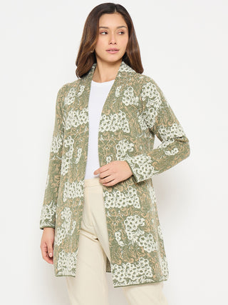 Madame Printed Green Shrug