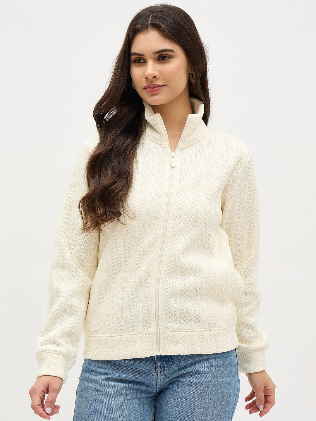 Madame Off White Mock Neck Sweatshirt color swatch