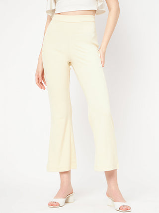 Madame High Rise Off-White Flared Trouser