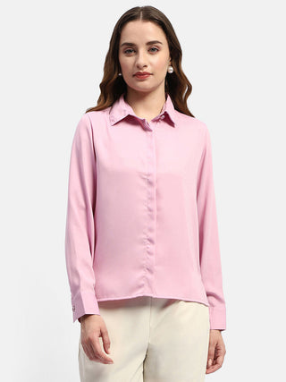 Madame Solid Pink Regular Shirt