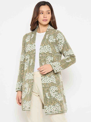 Madame Printed Green Shrug