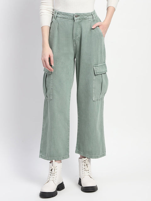Madame Relax Fit Green Cargo Pants