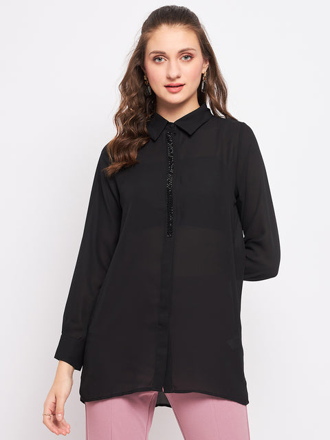 Madame Black Embellished Shirt