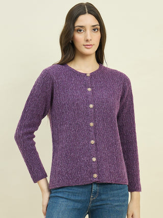 Madame Purple Cardigan with Buttons