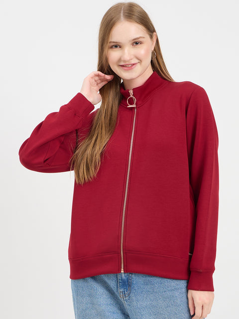 Madame Solid Maroon Sweat-Shirt
