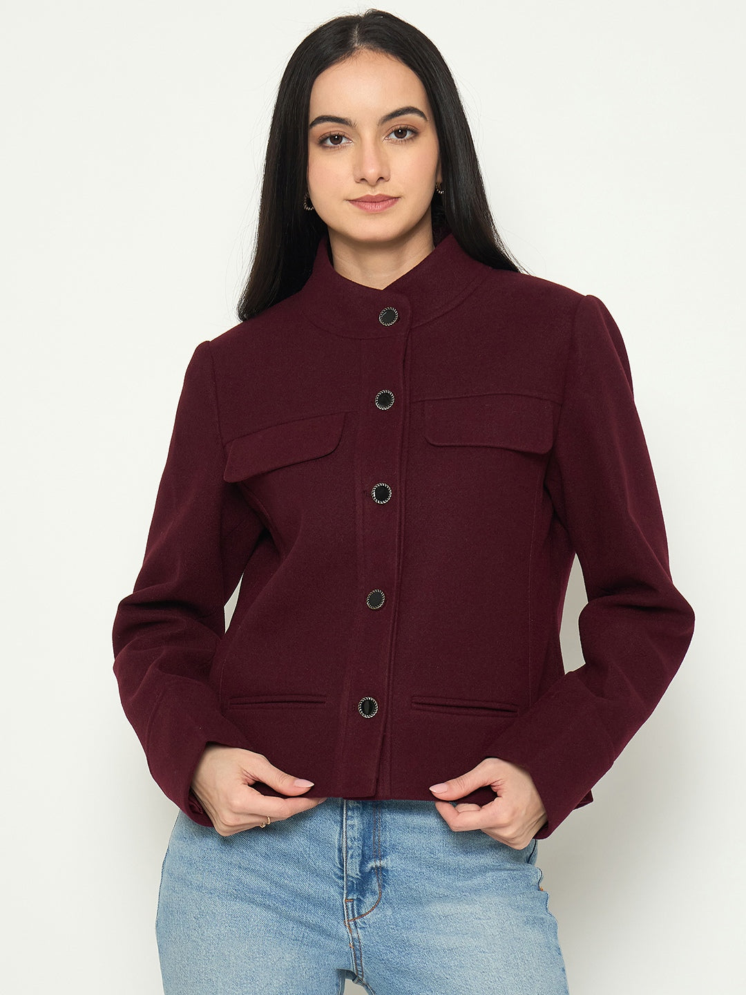 Madame Maroon Short Coat color swatch