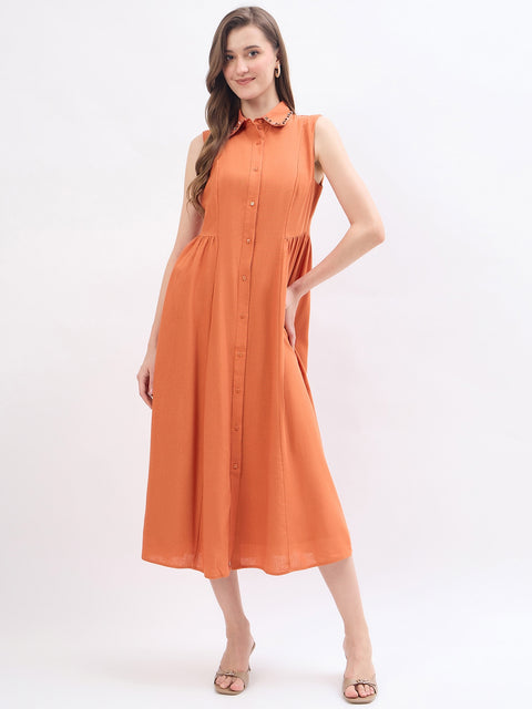 Madame Rust Rayon A-Line Shirt Dress
