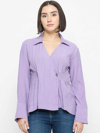 Madame Tie Knot Lilac Wrap Top
