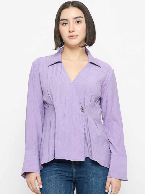 Madame Tie Knot Lilac Wrap Top