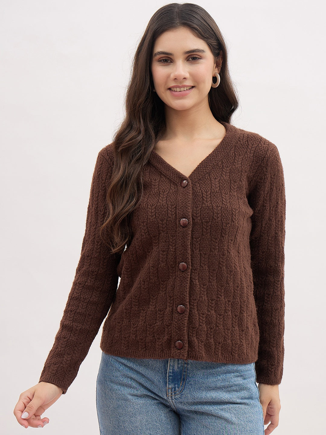Madame Chocolate Rayon Blend Cardigan color swatch