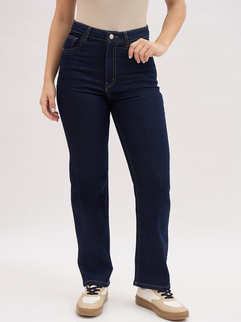 Madame Dark Blue Five-Pocket Straight Fit Jeans