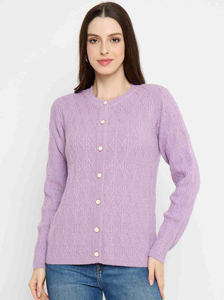 Madame Cable Knit Lilac Cardigan