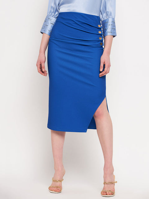 Madame Royal Blue Pencil Skirt