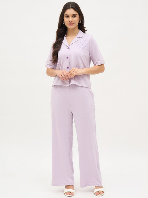 Madame Lilac Rayon Blend Co-ord Set