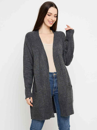 Madame Acrylic Dark Grey Long Open Shrug