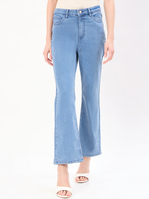 Madame Mid Blue Cotton Flared Fit Jeans