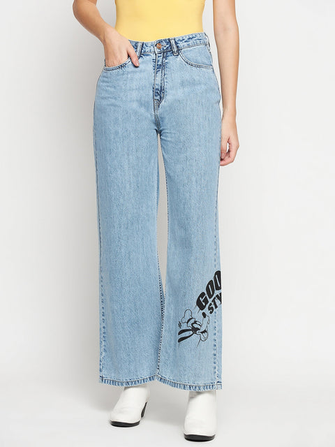Madame Disney Print Lightblue Denim