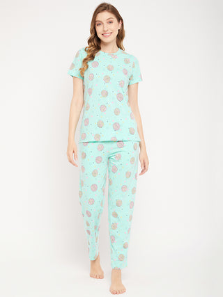 Msecret Aqua Cotton 2 Pc Cotton Nightsuit