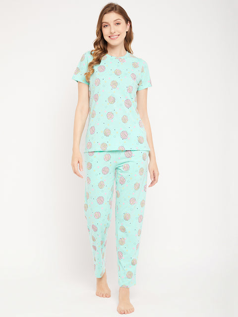 Msecret Aqua Cotton 2 Pc Cotton Nightsuit
