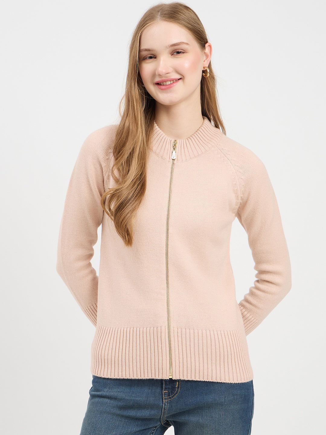 Madame Blossom Pink Zipper Sweater color swatch