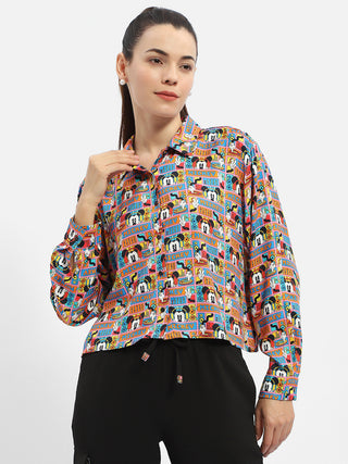 Madame Disney Printed Orange Shirt