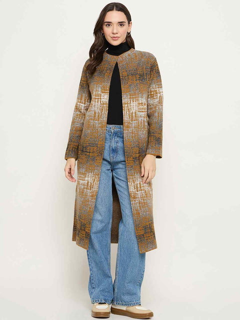 Madame Abstract Print Multicolor Long Shrug