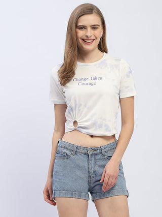 Madame Tie-Dye White Crop T-Shirt