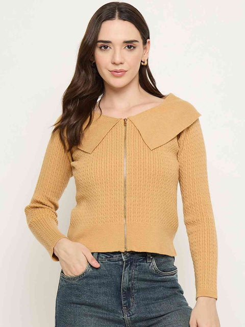 Madame Wide Collar Mustard Yellow Sweater