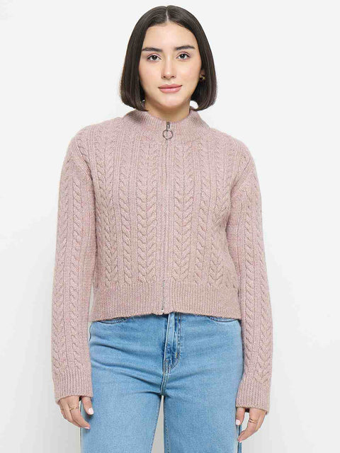 Madame Cable Knit Mauve Sweater
