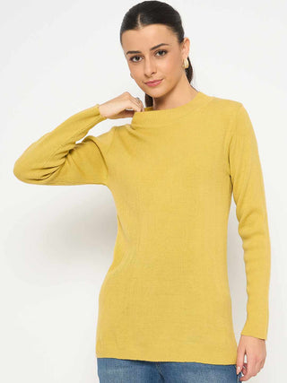 Madame Mock Neck Solid Yellow Skeeve