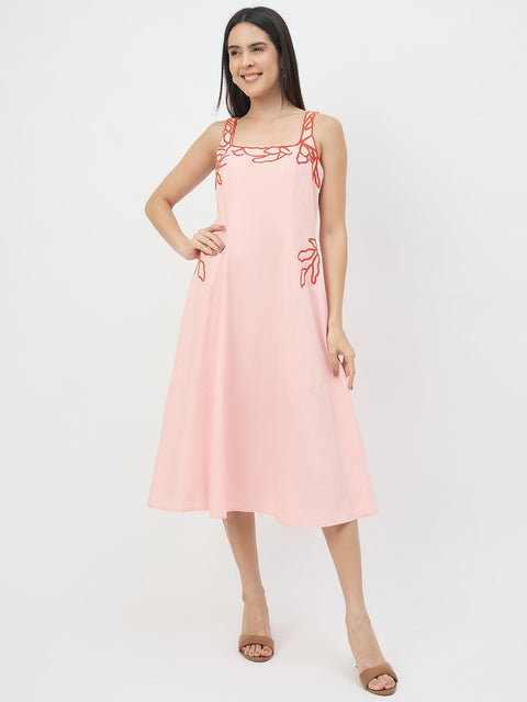 madame pink dress Madame Pink Printed Tiered Dress