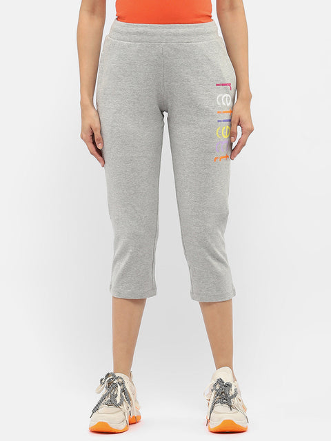 mSECRET Typography Grey Elasticated Waist Capri
