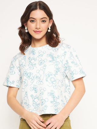 Madame White Disney Print Top