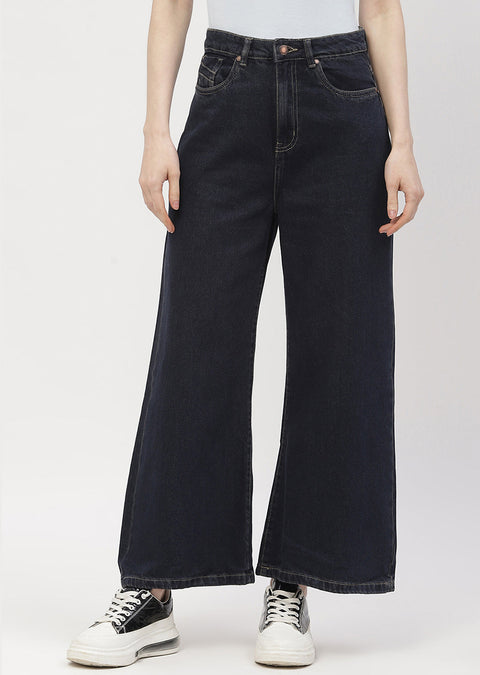 Madame High Rise Carbon Blue Wide Leg Jeans