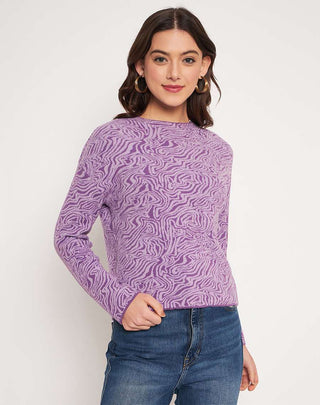 Madame Lilac Animal Print Sweater