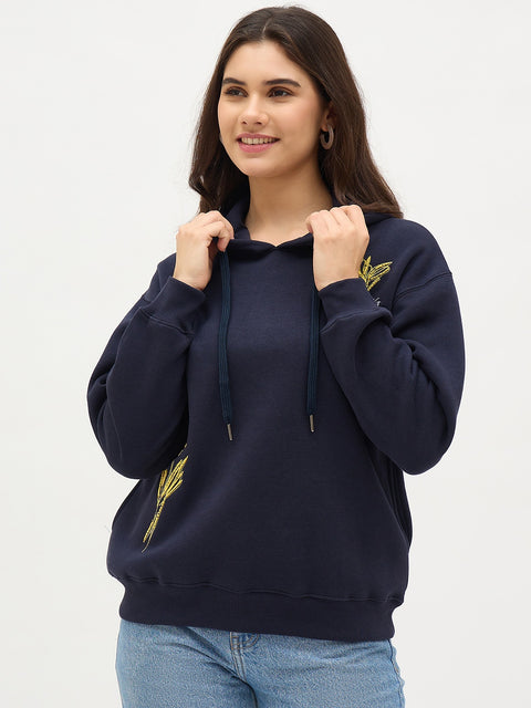 Madame Blue Floral Cotton Sweatshirt