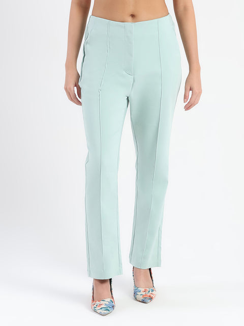 Madame Alex Front Pintuck Detailed Mint Green Trousers