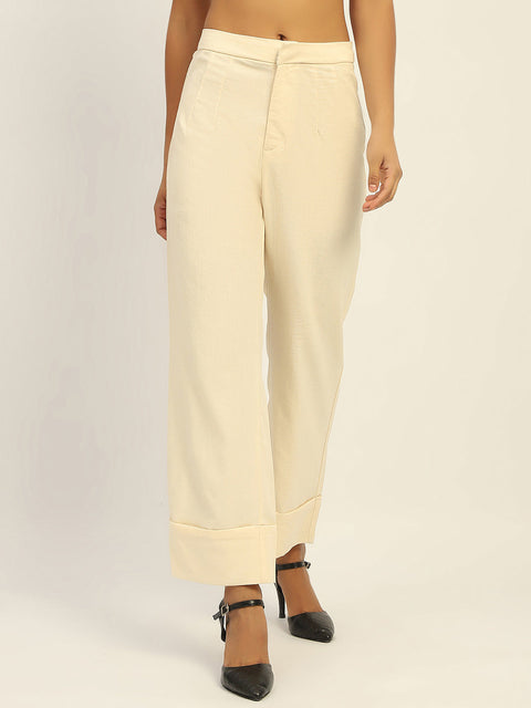 Madame Straight Leg Off White Trousers