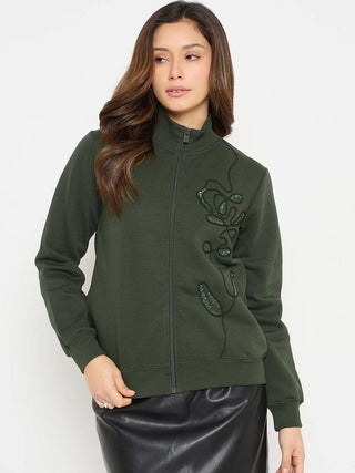 Madame Mock Neck Embellished Sweatshirt